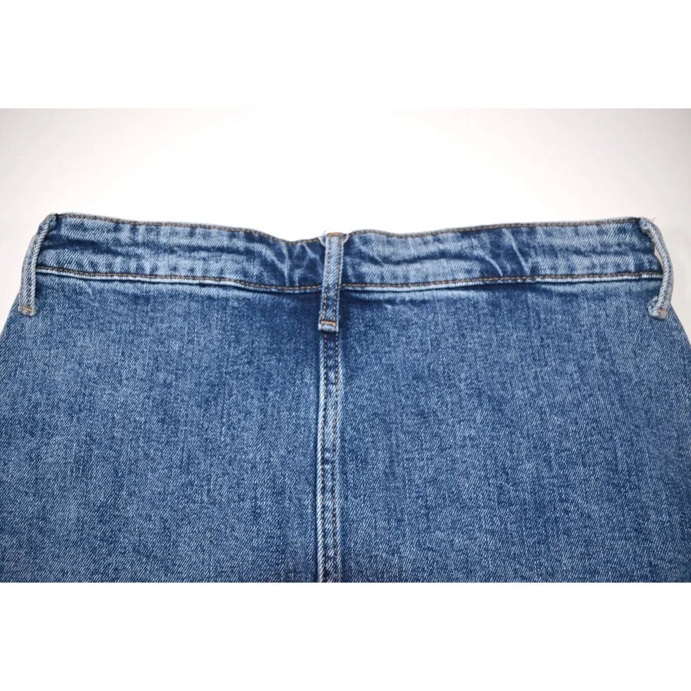 Old Navy Skirt Women's Size 0 Blue Denim A-Line Midi Button Front Waist 28" - Picture 8 of 11
